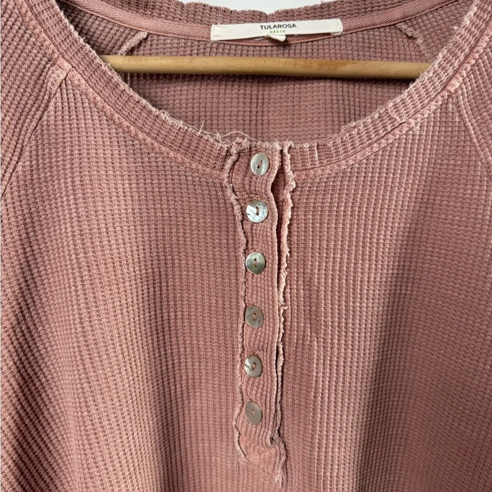 Tularosa Green The Vista Henley‎ Top & Legging in Rose Pink Size Extra Small
